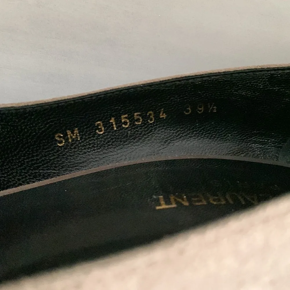 Saint Laurent Gray Suede Pointed Toe Pumps 39.5 - Image 5