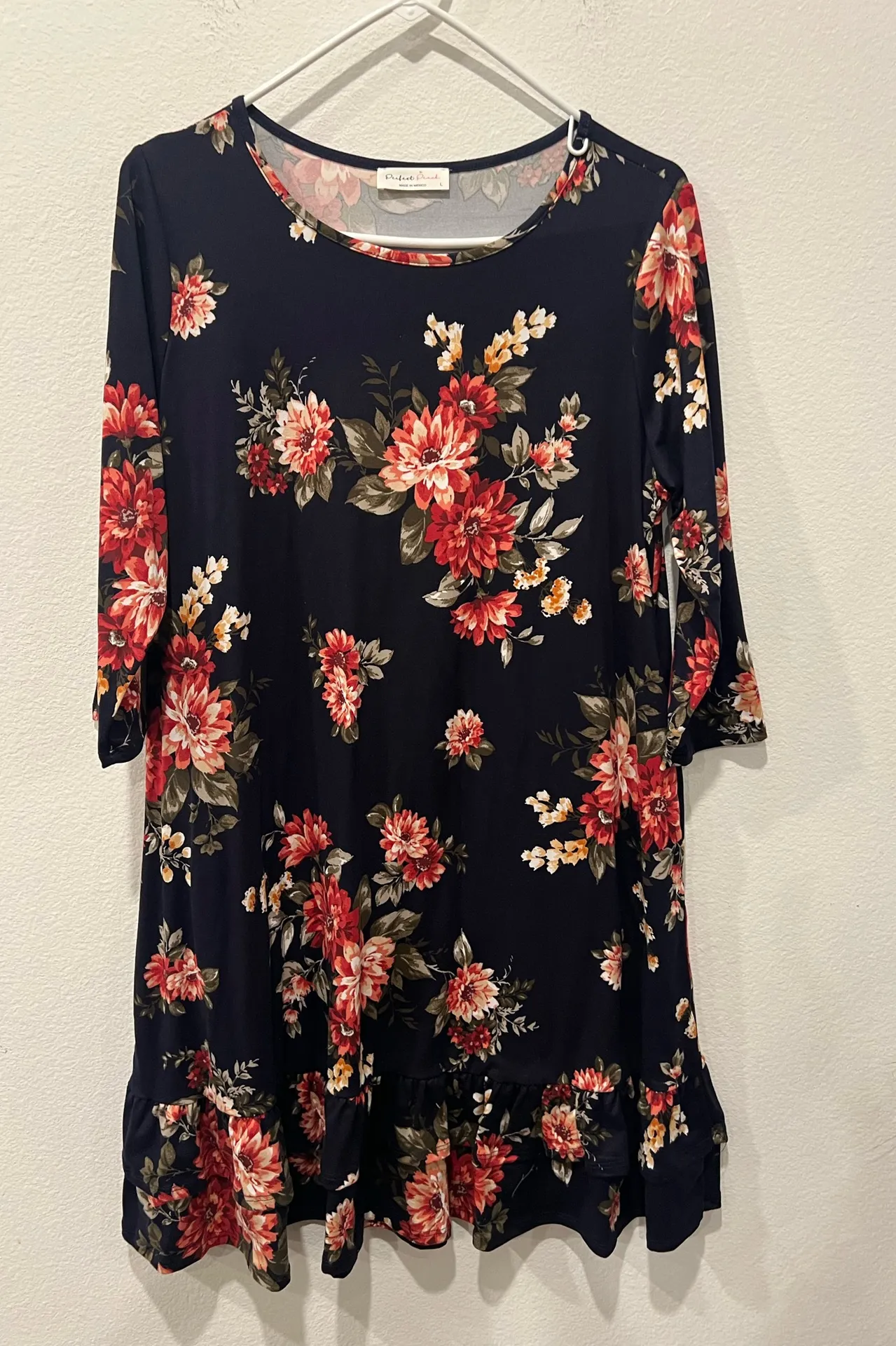 Floral Black Print Women's Dress by perfect peach size L Multiple Size L - Image 1