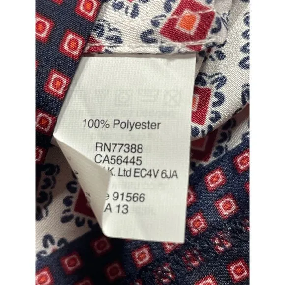 J.Crew Geometric Print Long Sleeve Blouse Women's Casual Wear s‎ - Image 4