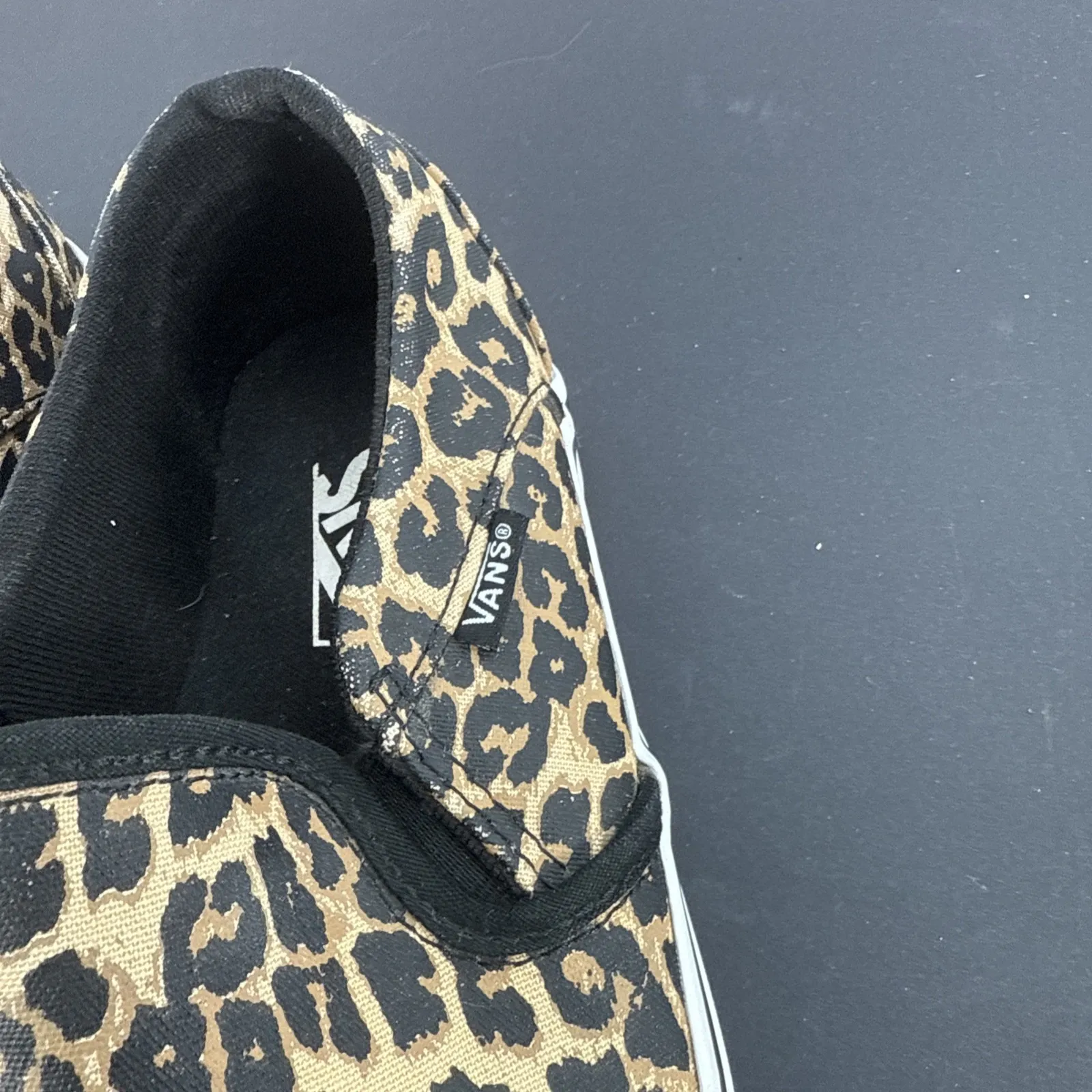 VANS Asher Deluxe Womens Sz 6.5 Cheetah Leopard Print Slip On Skate Sneakers - Image 6