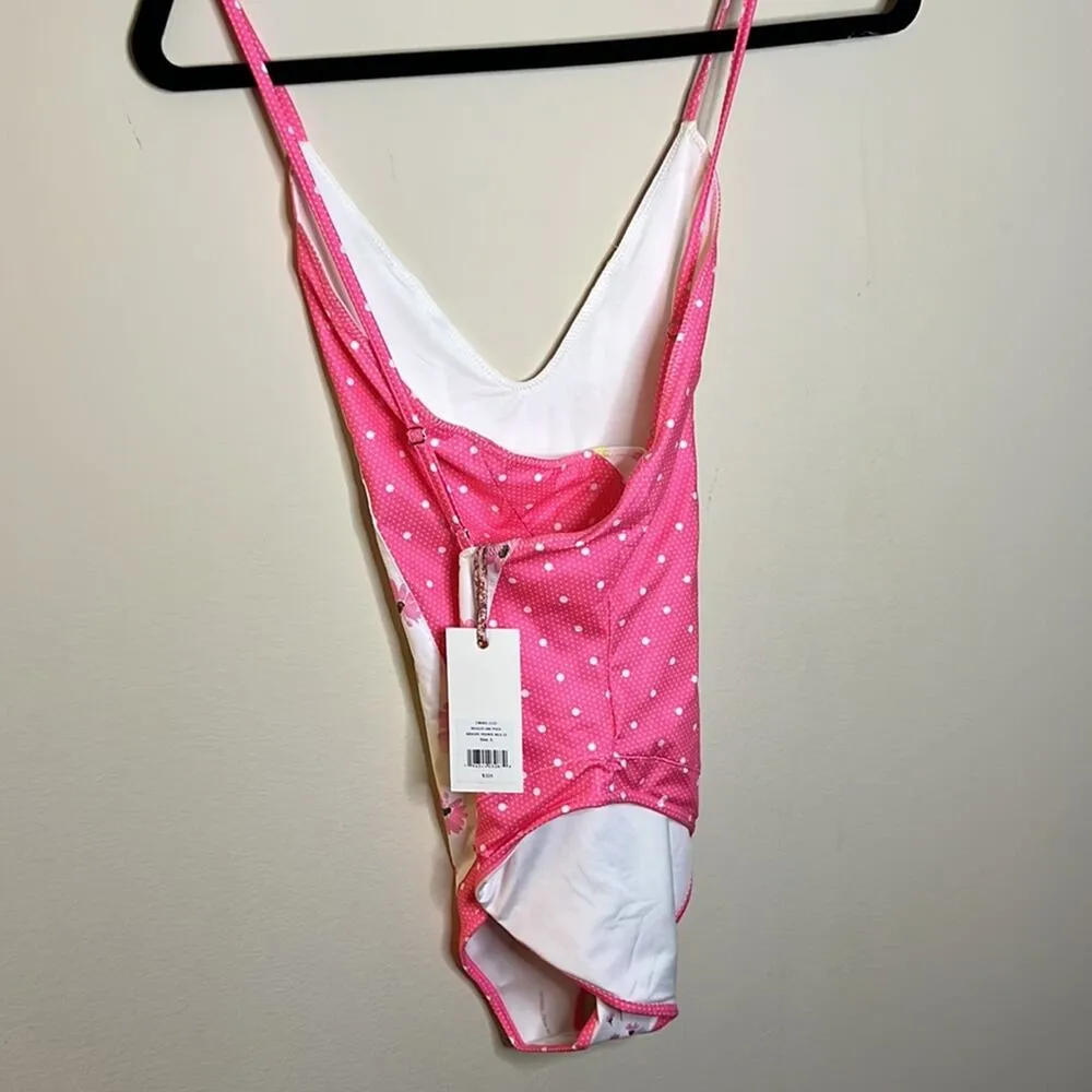 LoveShackFancy Shailee One-Piece Swimsuit - Bright Peony Multi Size L - Image 5