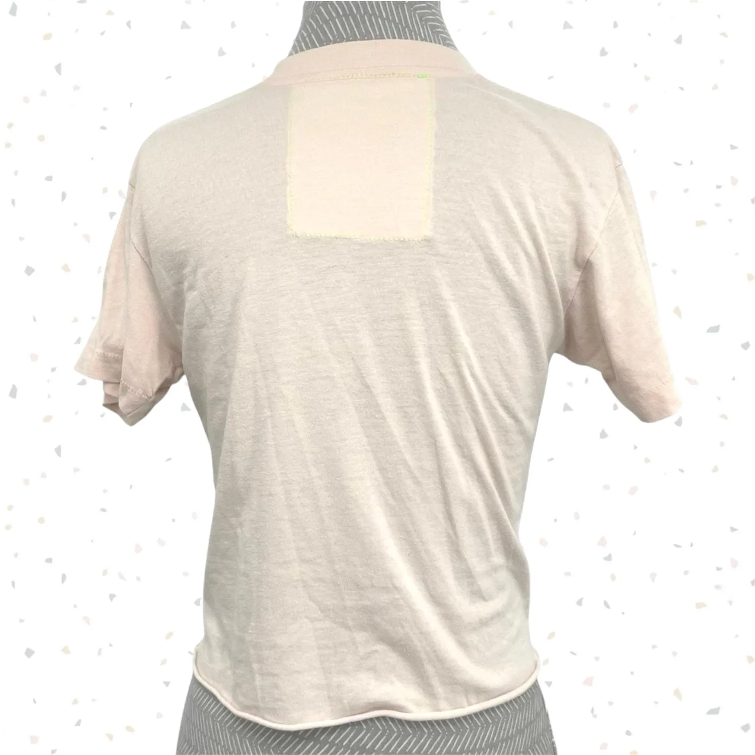 Aviator Nation Almond Bolt Fade Boyfriend Tee Ombre Pink Purple Crop Top Size XS - Image 2