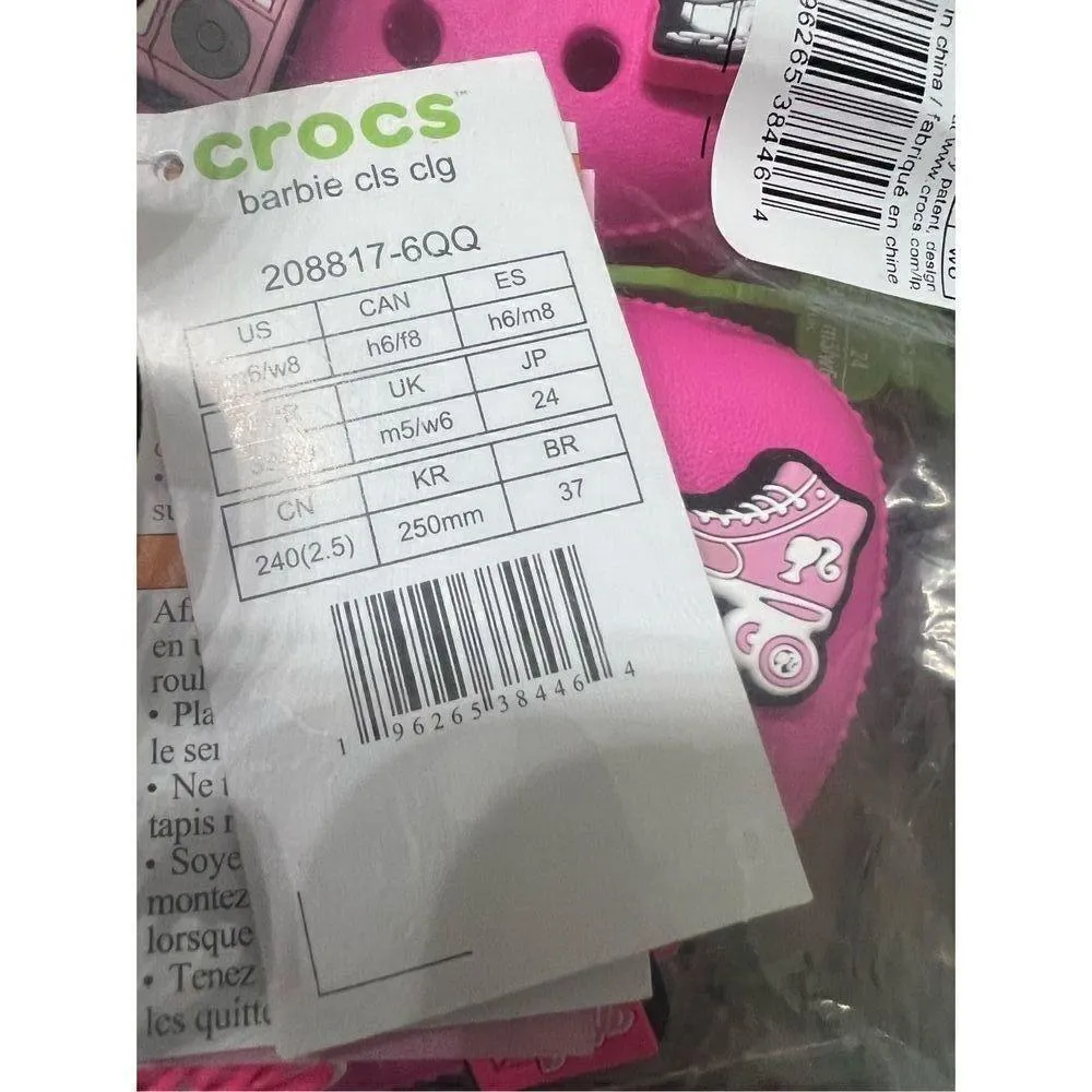 Barbie x Crocs Classic Clog “Electric Pink” Size Women's 8 still in bag - Image 3