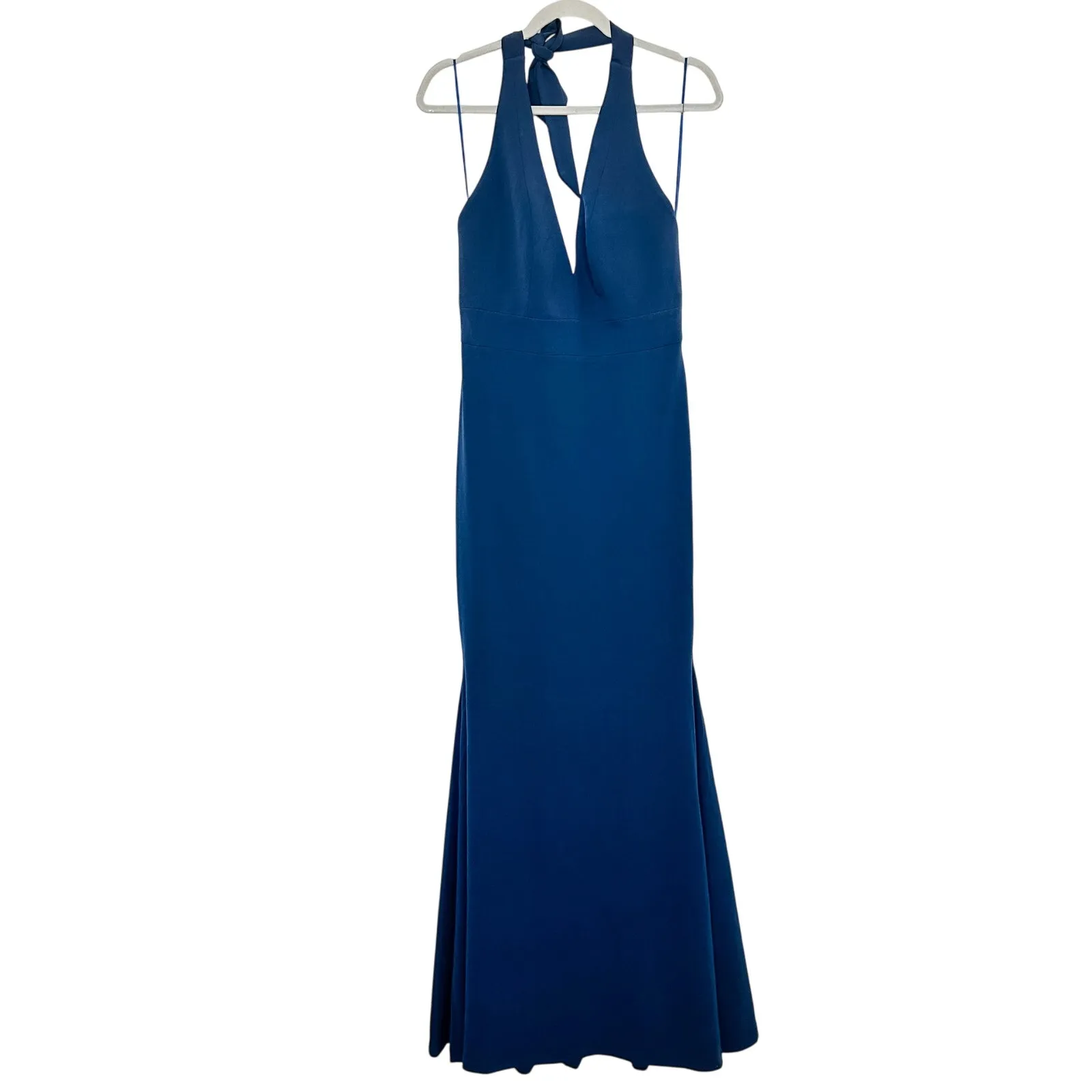 NWT Dress The Population Camden Halter Maxi Dress Navy Size M Formal Old Money‎ - Image 3