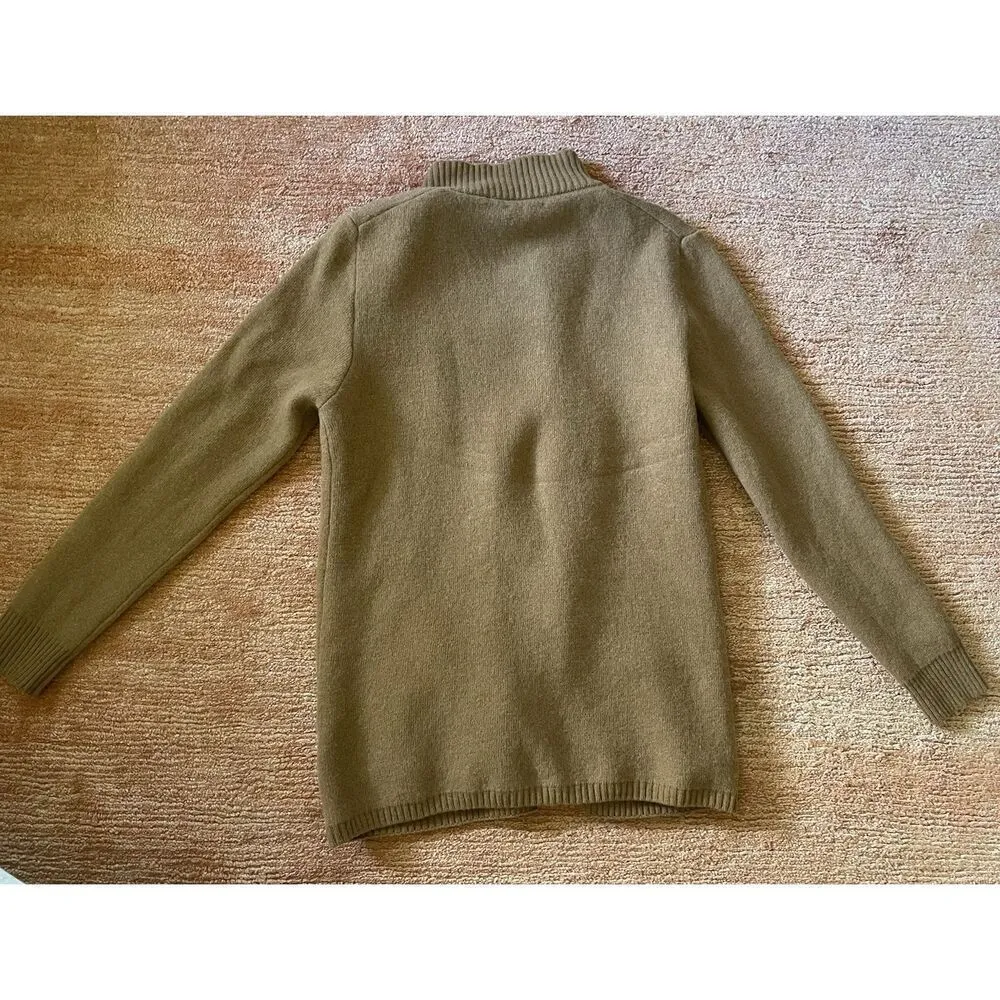 Paul Taylor Men’s Italy Wool Blend Camel Brown Long Cardigan Three Button Size M - Image 8