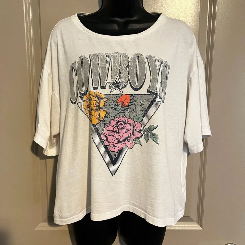 Women's Dallas Cowboys Crop Top XL White - Image 2