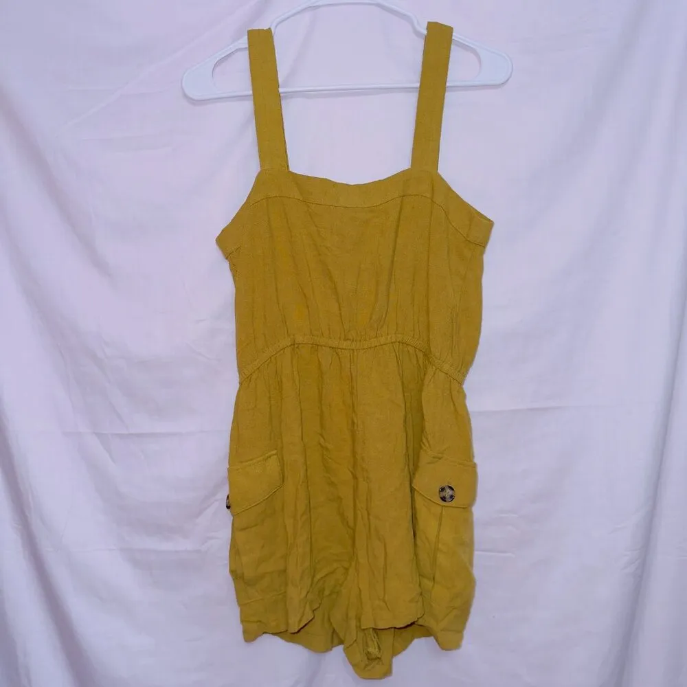 Forever 21 NWT Sleeveless Button Up Cinched Waist Romper size medium - Image 5