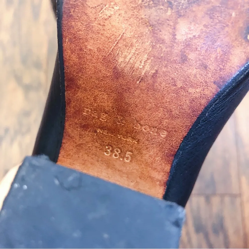 Rag & Bone • Harrow black leather ankle boots heeled bootie moto celeb strappy - Image 15