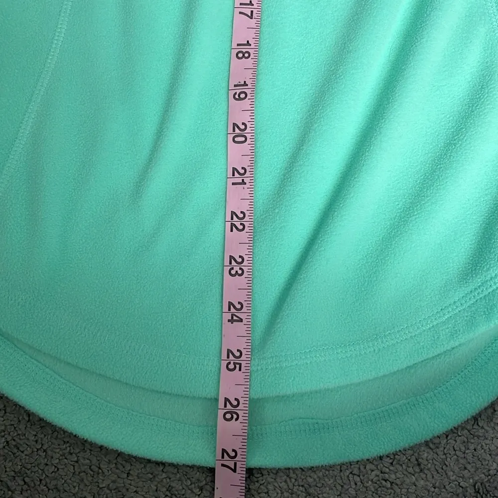 Made For Life Sea Foam Green & Gray Quarter Zip Fleece Jacket Size Medium - Image 9