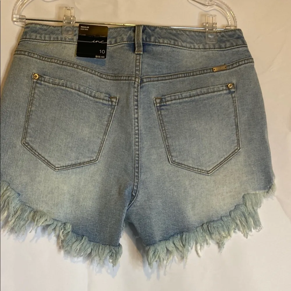 I•N•C international concepts Frayed Denim Women's Shorts 10 Blue - Image 2