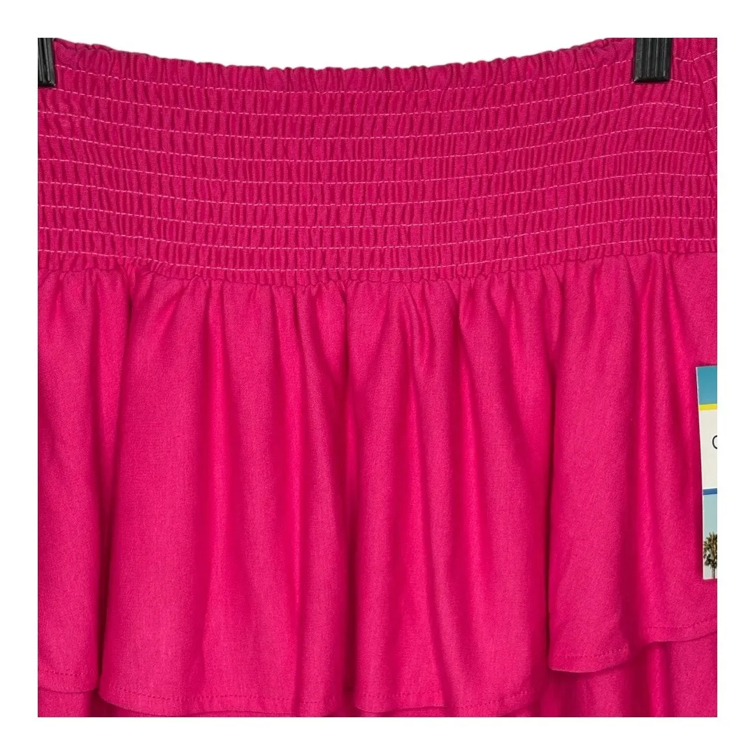 Cabana by Crown & Ivy Baby Terry Ruffle Skirt Smocked Hot Pink Size‎ Medium New - Image 3