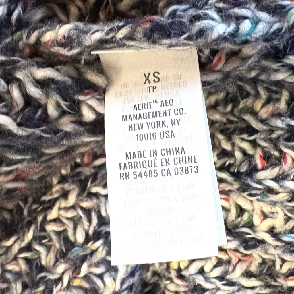 Aerie Desert Multicolor Chunky Knit Crewneck Sweater XS - Image 12