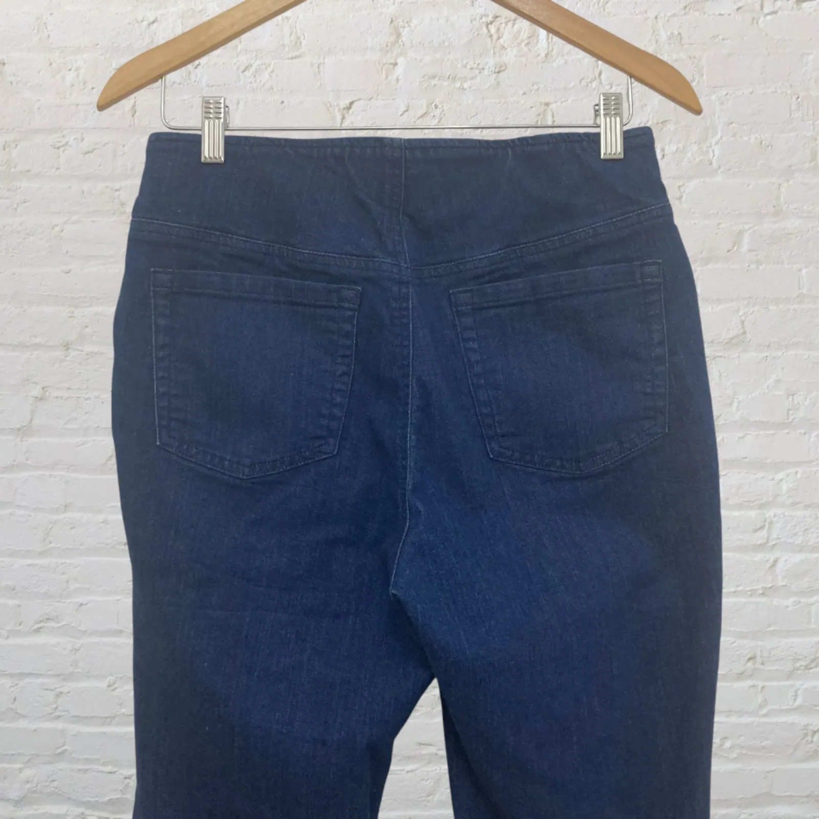 INC Stretch Wide-Leg Crop Jeans Size 12 Blue High Waisted Casual Comfy Pull On - Image 5