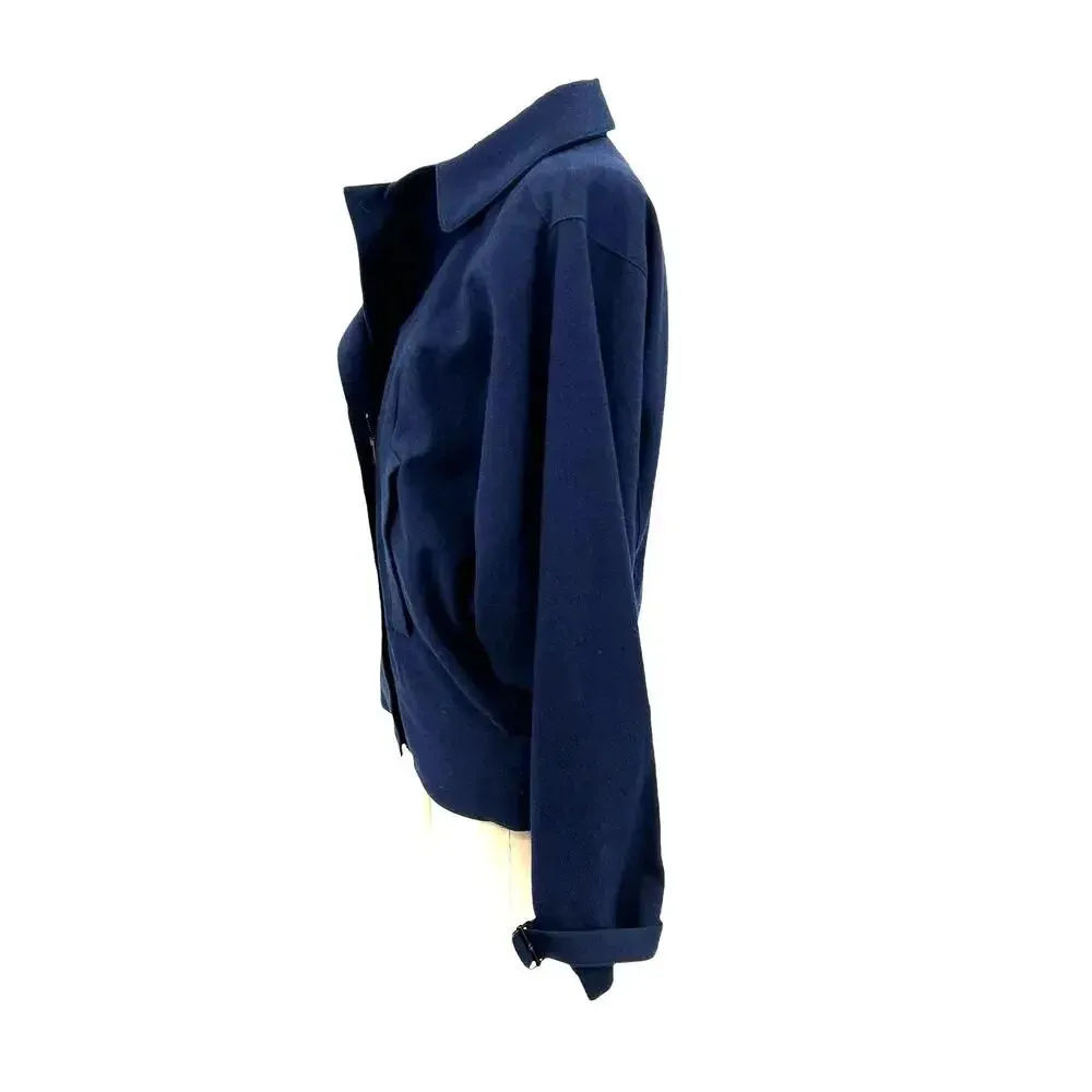 MM6 Maison Martin Margiela Navy Blue Cotton Wool Blend Jacket‎ Size 42 US 6 - Image 8