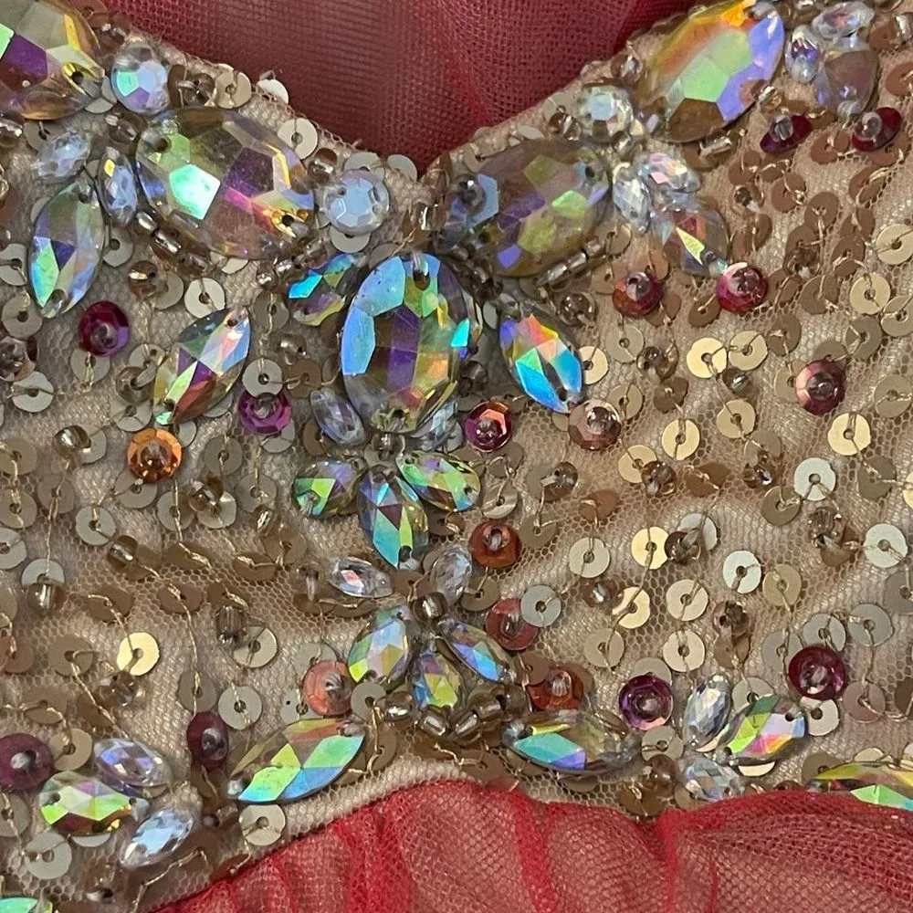 Vintage Deb‎ Strapless Formal Dress Gold Size undefined - Image 2