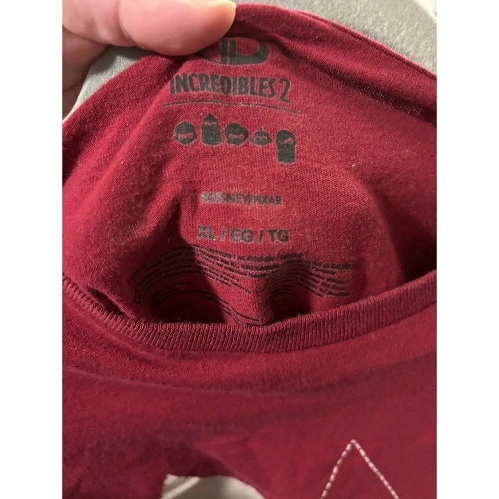 The Incredibles 2 T Shirt X-Large Red Graphic Pixar Disney Short Sleeve Diamonds - Image 3