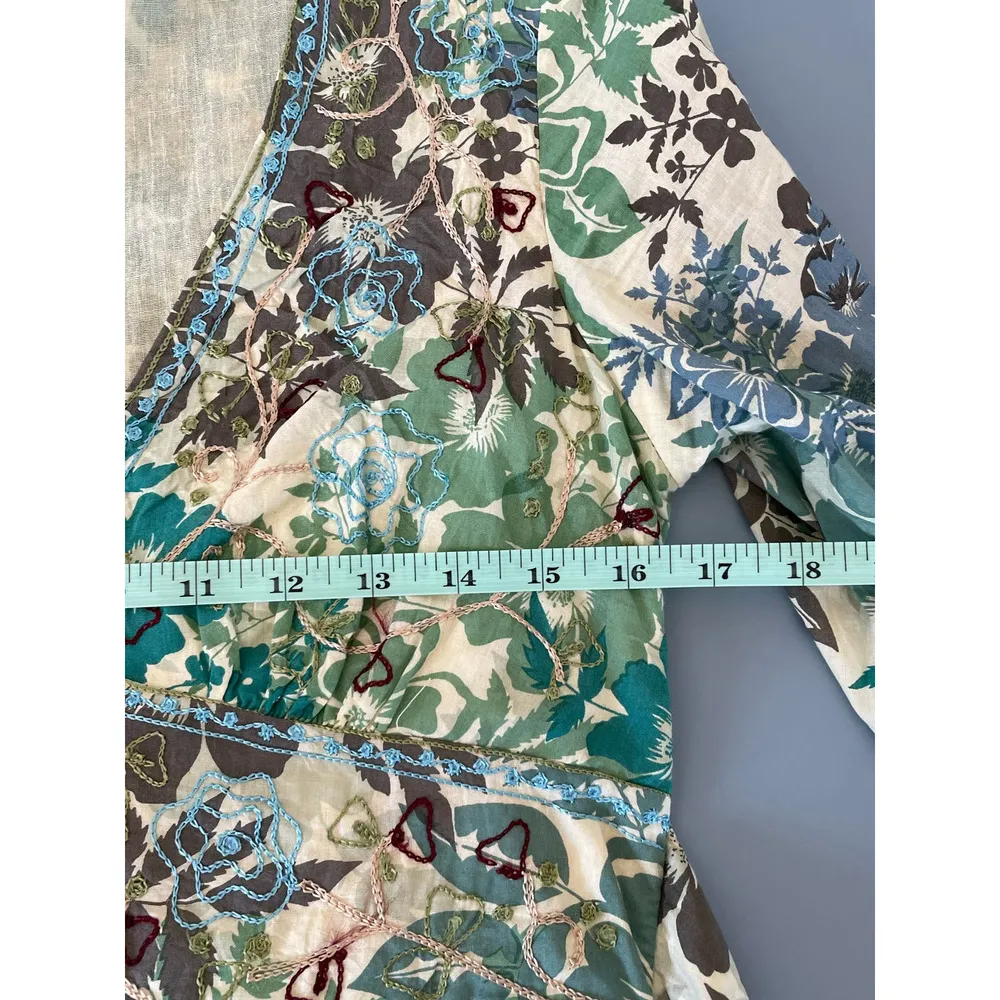 Nolita womens print dress v neck 3/4 sleeves dress size S - Image 6