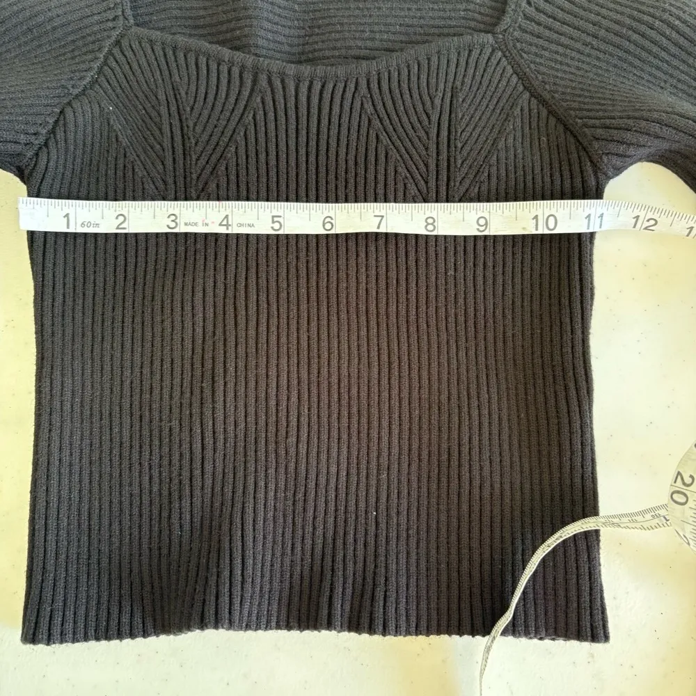 Endless Rose ribbed bishop sleeve sweater 
Black medium - Image 12