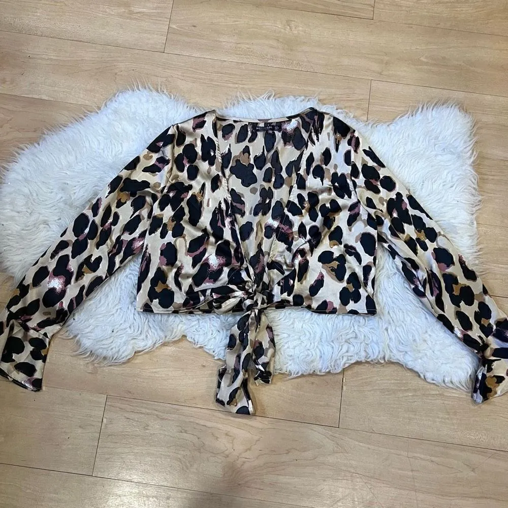 Nasty Gal animal print silky style top blouse 8 - Image 2