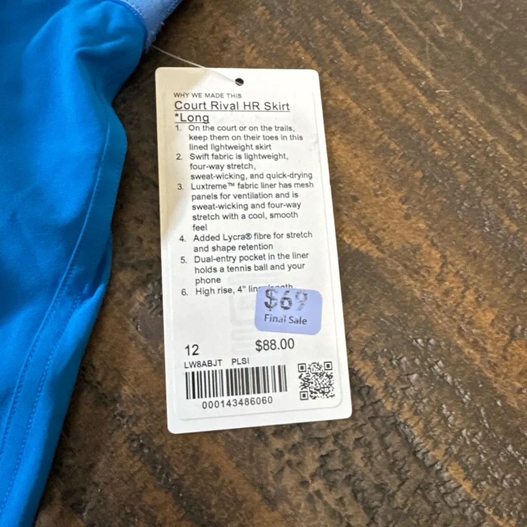 New - Lululemon Poolside Court Rival Skirt Size 12 - Image 4