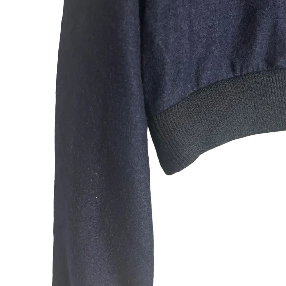 Sea New York Navy Blue Black White Mixed Media Crewneck Sweater Top Size M Size M - Image 4