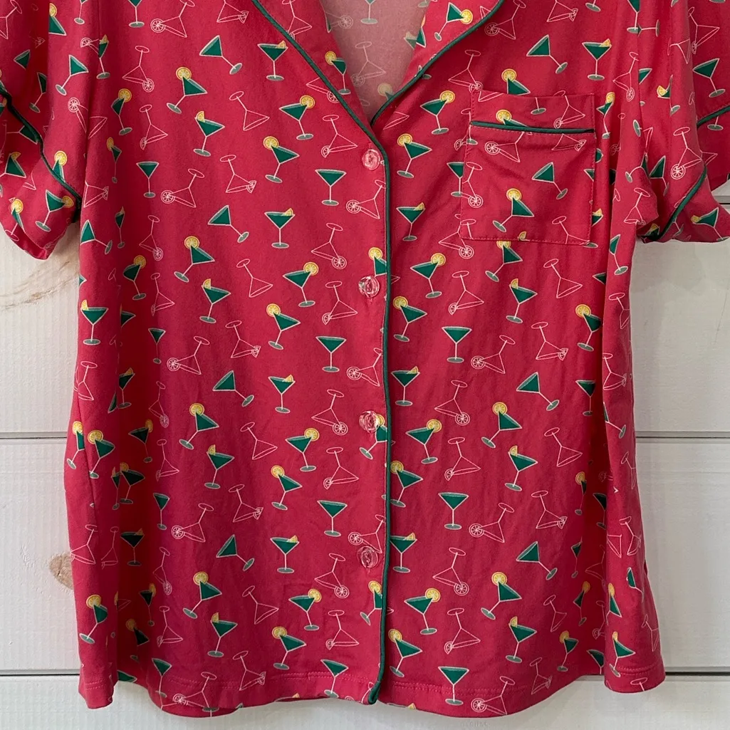 My Danielle Martini Cocktail Pajama Short Set Large Pink - Image 4