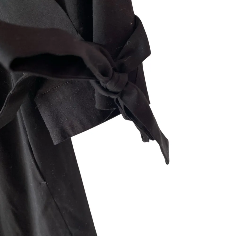 Lafayette 148 New York Paige Tie Sleeve Black Cotton Dress size 10 - Image 4