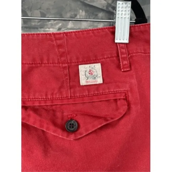 90s VTG Ralph Lauren Jeans Co. LRL Red Bermuda Shorts High Rise Cotton Size 14 - Image 6