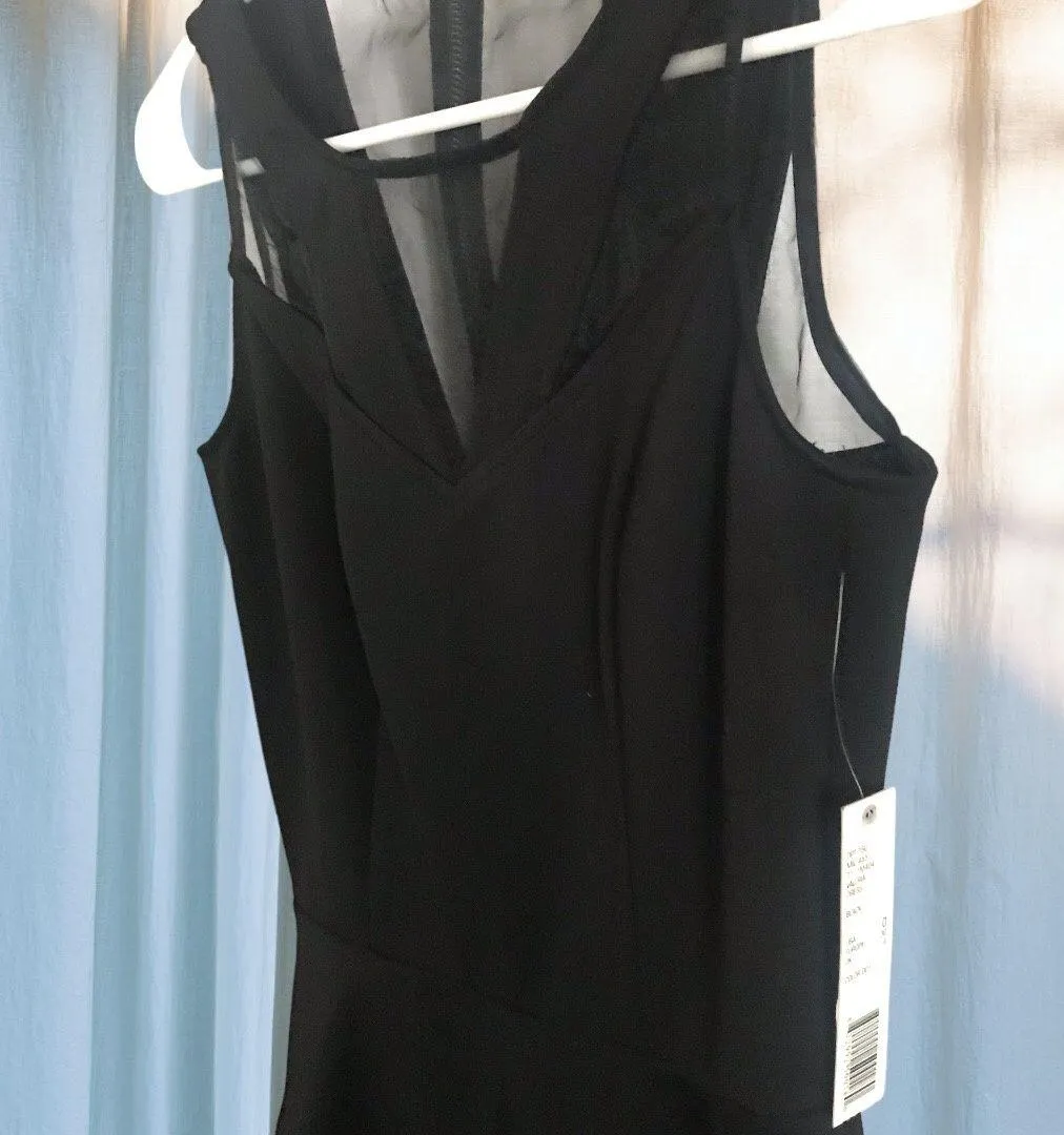 Gianni-Bini Black Cocktail Dress W/ Peplum Waist Sz 0 NWT - Image 4