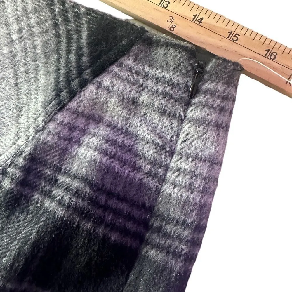 Vivienne Tam Plaid Mini Skirt Womens 8‎ Black Academia Goth Office Siren NEW - Image 9