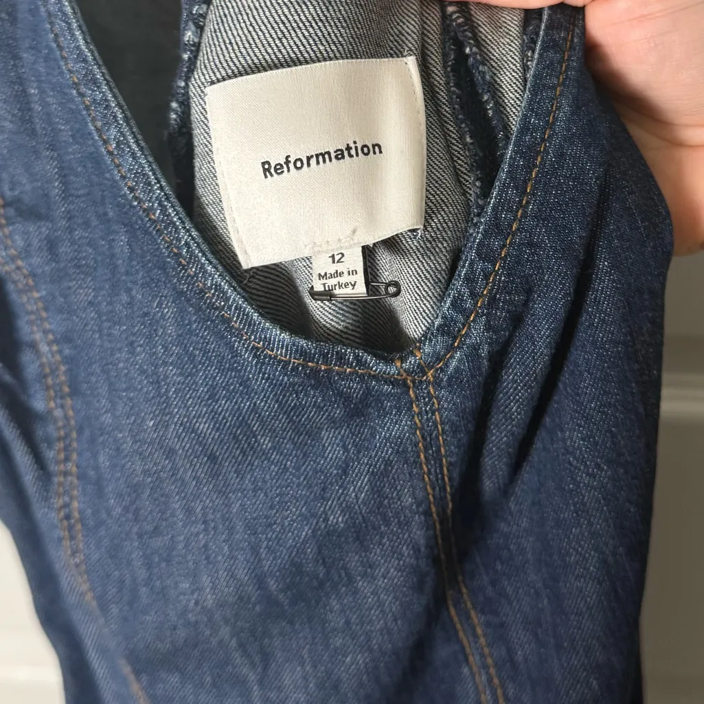 Reformation Serafina Denim Midi Dress - Image 6