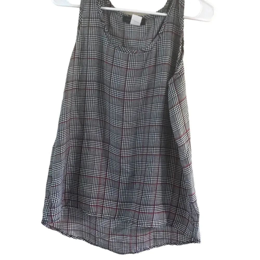 American Citiwear Black Red White Plaid Tank Medium - Image 2