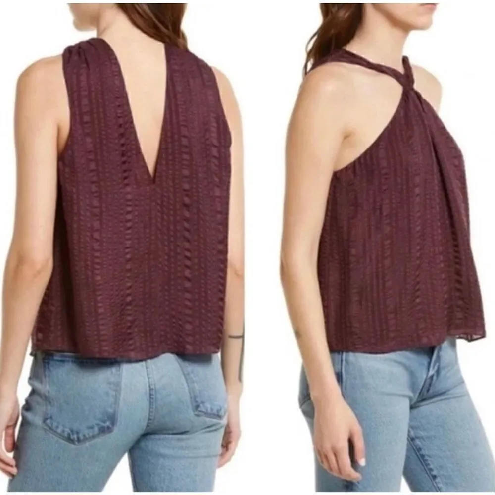 NWOT Frame Draped Textured Silk Halter Top - Image 3