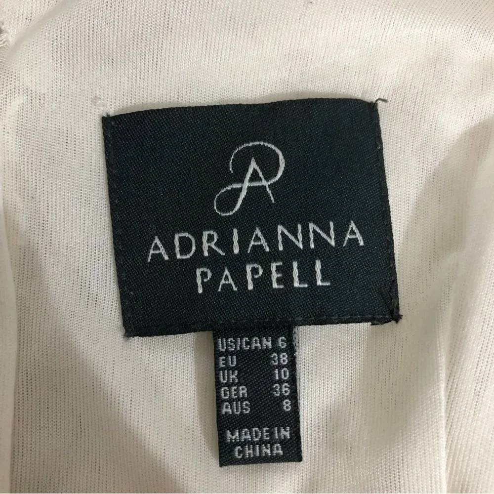 Adrianna Papell Bateau Neck Ivory Lace Cocktail Dress 8 EUC - Image 9