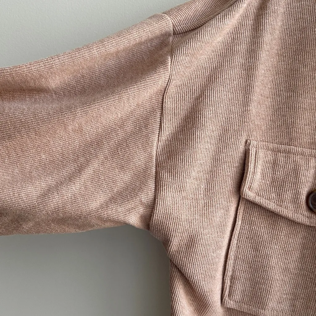 Hippie Rose Ribbed Corduroy Blush Pink Shirt Jacket, Casual Shacket, Size Medium - Image 6