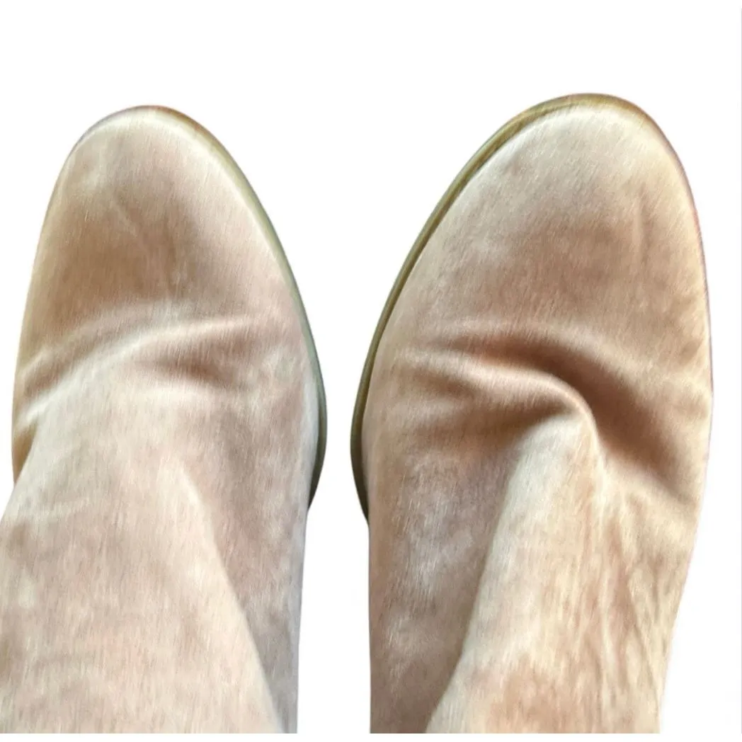 Womens Fergalicious By Fergie Becket Mauve Ruffle Side Slit Booties - Sz 9 - Image 3