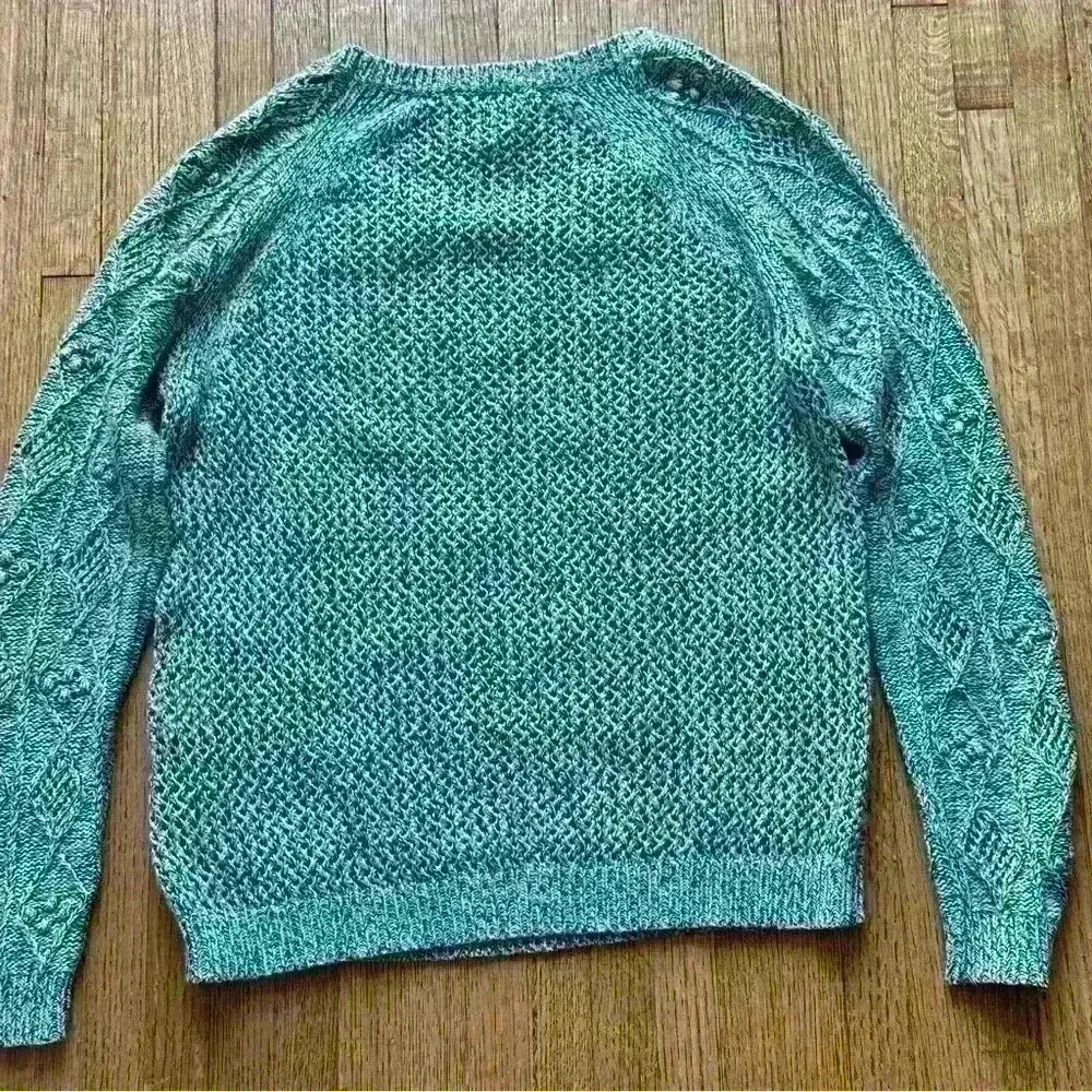 Sandro Wool Acid Marled knit Sweater Chunky blue Black size 1 - Image 2