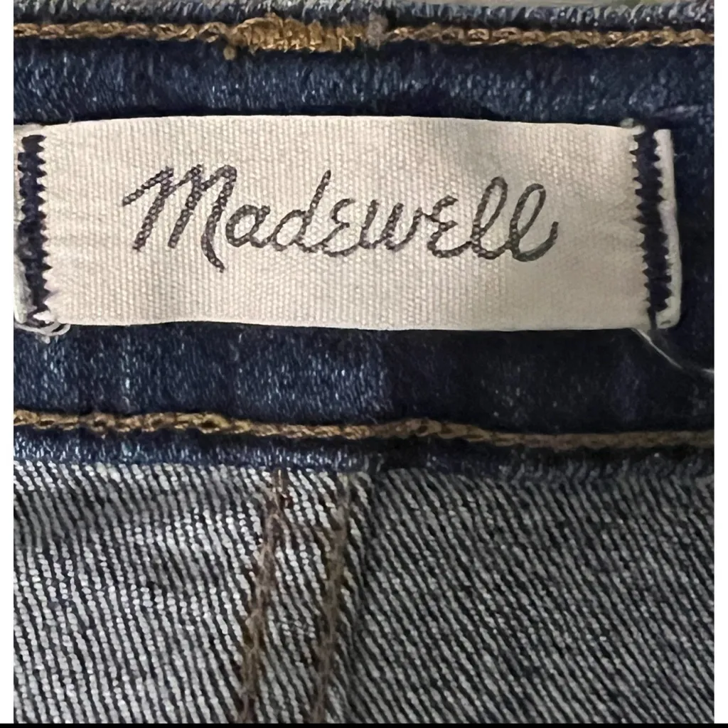 Madewell Women’s Slim Straight Jeans Dark Wash Denim Stretch Size 33 Inseam 27 - Image 4