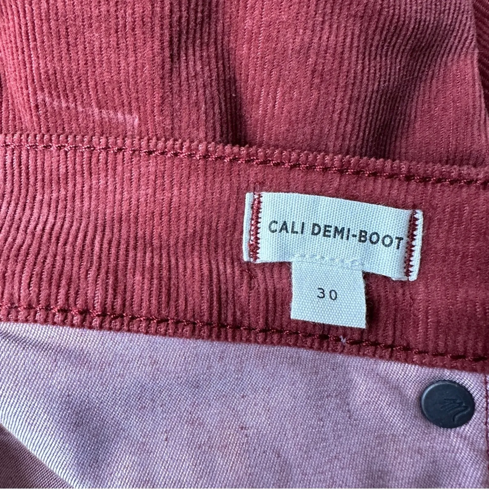 Madewell‎ Cali Demi-Boot Jeans in Corduroy: Button-Front Edition Sz 30 NEW - Image 9