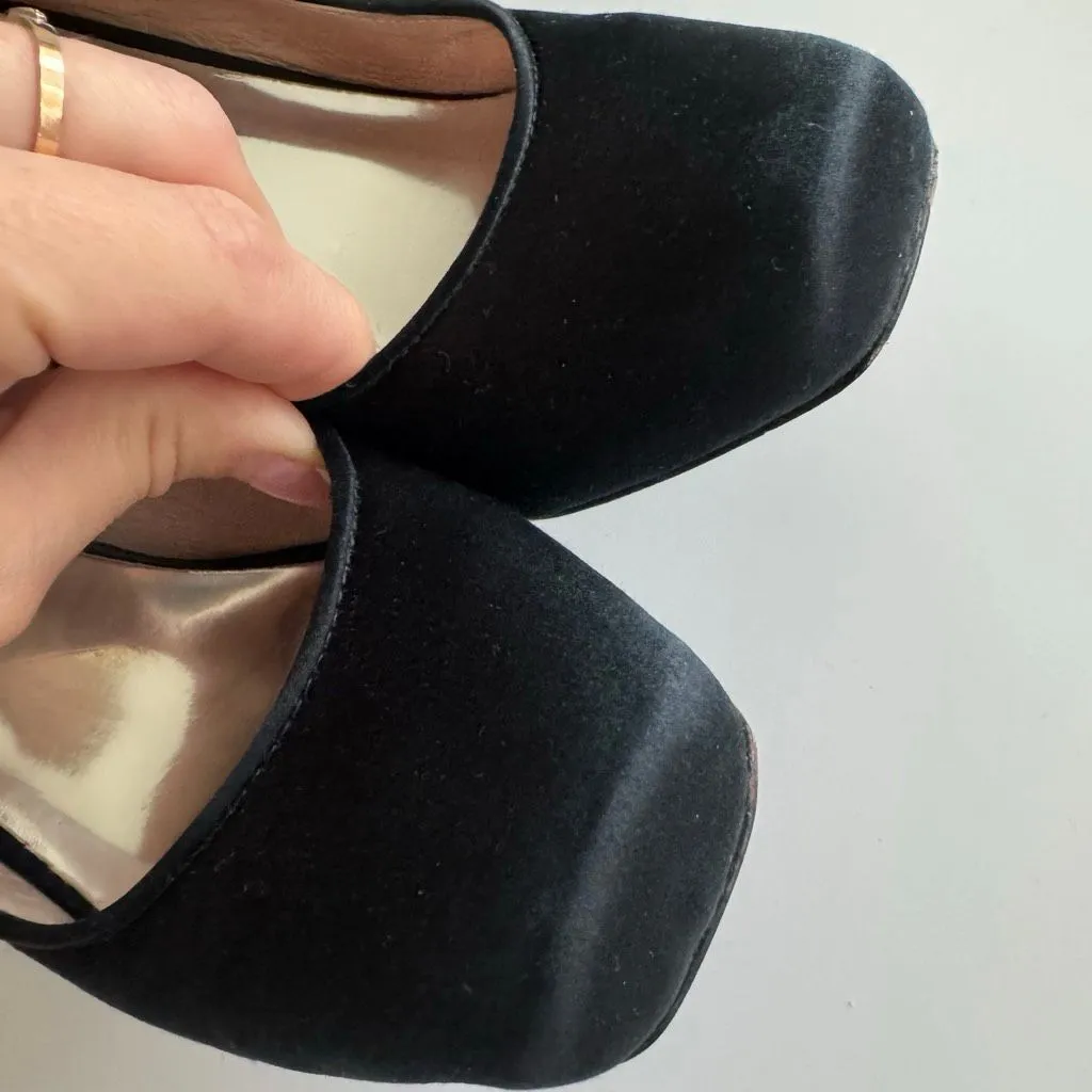 ABS Black Satin Jewel Bow Cocktail Evening Dressy Black Tie Dazzle Pump Size 6 - Image 4