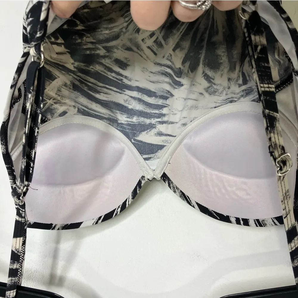 Love your Assets by Spanx tankini top push up swimsuit black & white size‎ small - Image 6