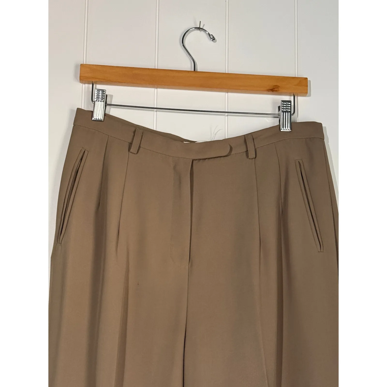 Max Studio Trousers Pleated Brown Dress Pants Size 11/12 - Image 2