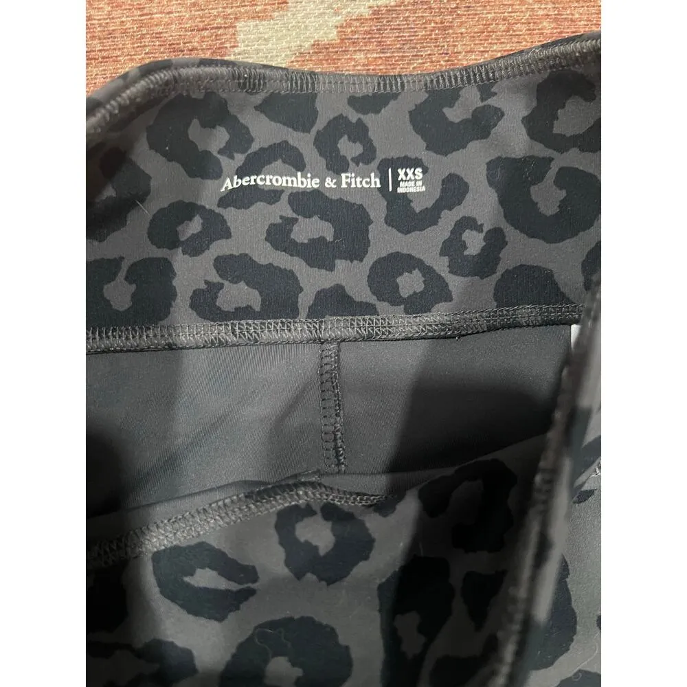 Abercrombie & Fitch XXS Cheetah 
print High Waisted Leggings Gray Black - Image 3