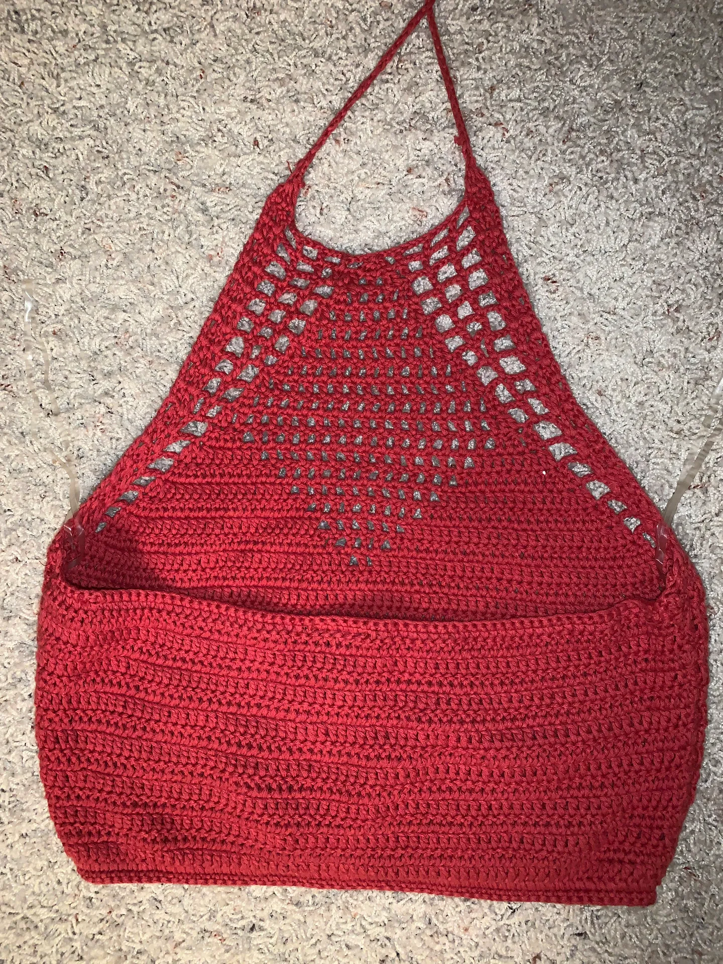 Crochet Knit Top️ Red Size XS - Image 2