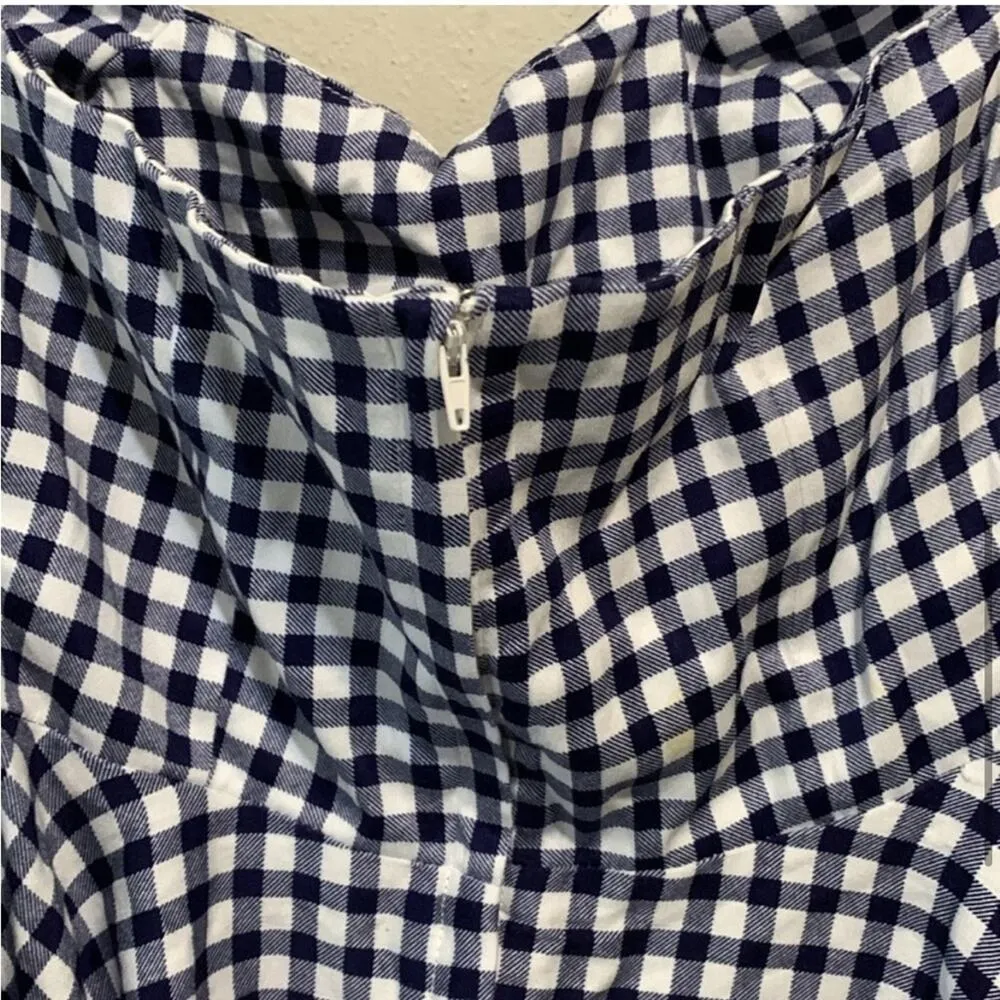 Unique Vintage navy gingham halter dress - Image 5