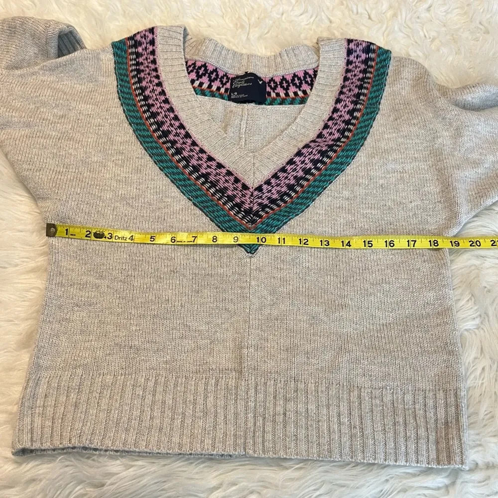American Eagle Outfitters AEO Wool Blend Deep V Sweater Size Large Dolman Sleeve - Image 9