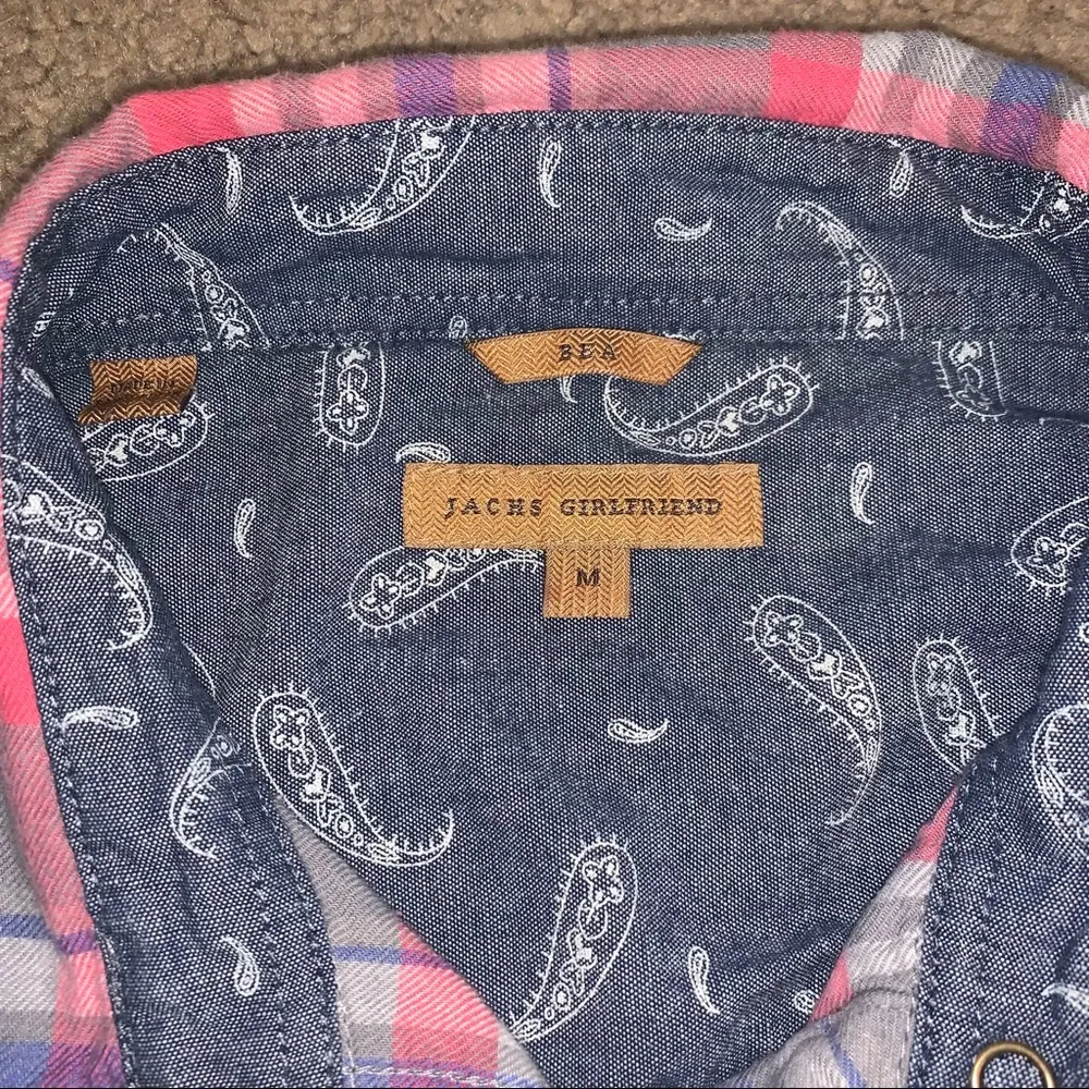 BEA Plaid Shirt with snaps, coordinating pattern cuffs - Image 3