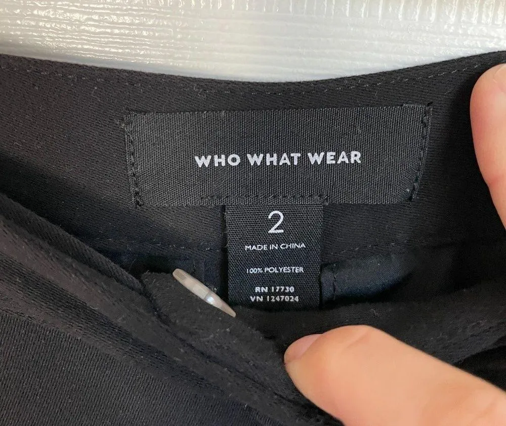 black wide leg slit high waist trousers pants - Image 7