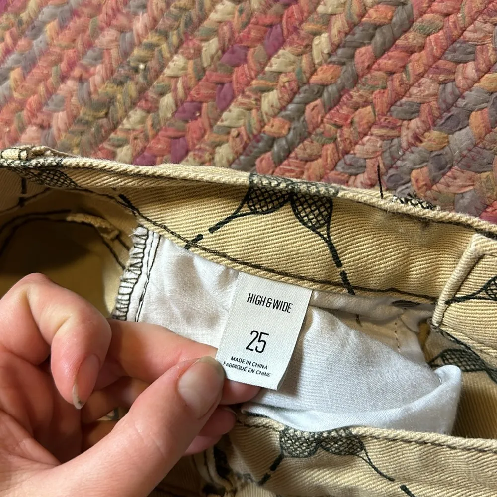 BDG TAN TENNIS RACQUET PRINT WIDE LEG JEANS PREPPY COUNTRY CLUB - Image 5