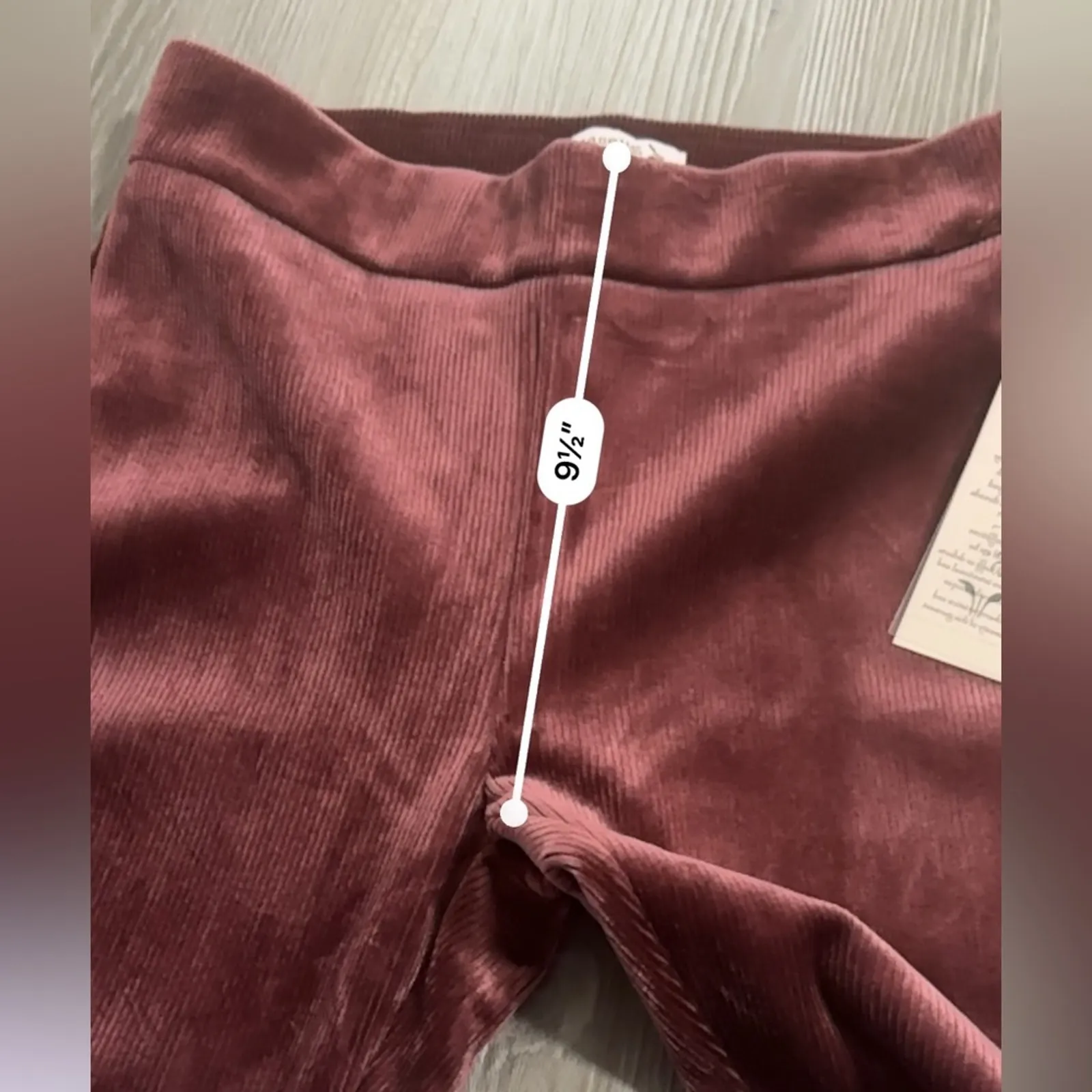 Nanette Lepore Burgundy Red Crushed‎ Velvet Ribbed Mid Rise Leggings Size XS - Image 8